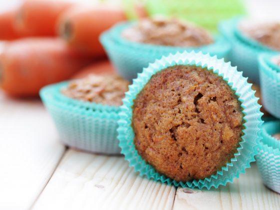 homemade carrot muffins with walnut and cinnamon - sweet food