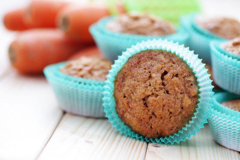 homemade carrot muffins with walnut and cinnamon - sweet food