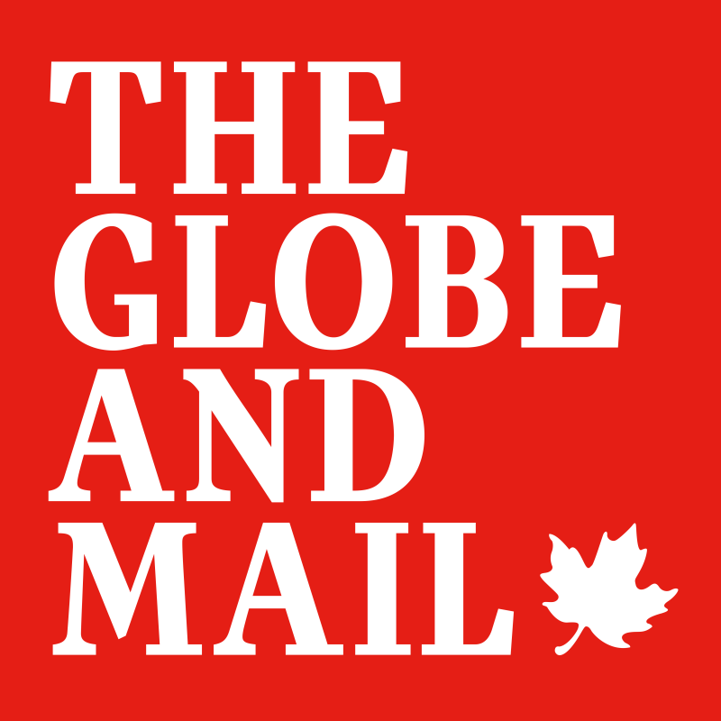 the globe and mail logo on red square