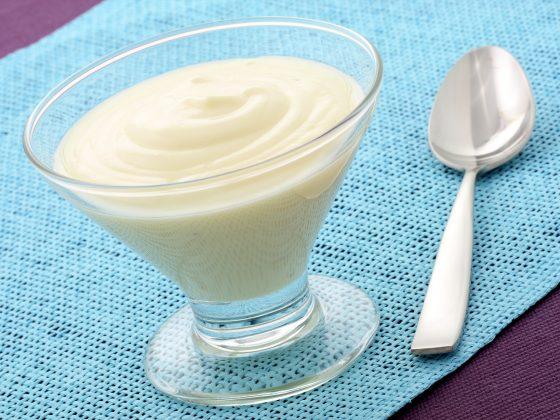 fresh and delicious creamy yogurt, healthy smooth snack, perfect at any time.