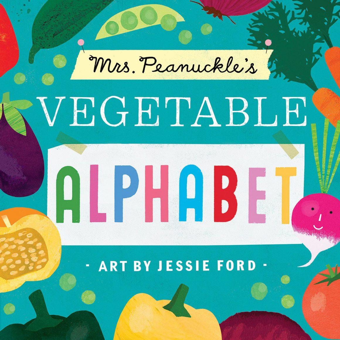 cover image of mrs peanuckles vegetable alphabet, illustrated veggies