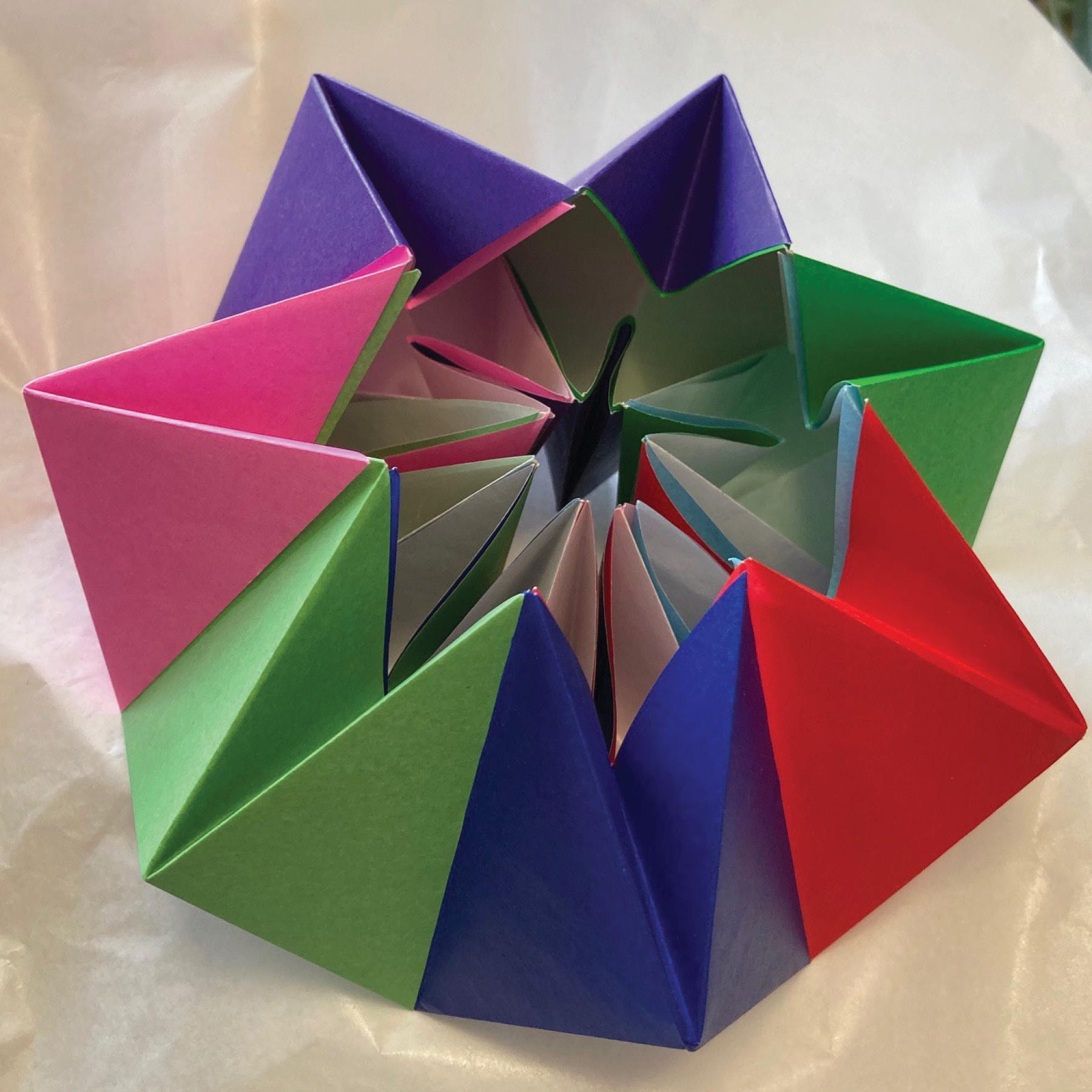 multicolour origami wheel