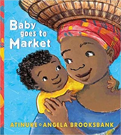 book cover image of baby goes to market with illustrated mom and baby