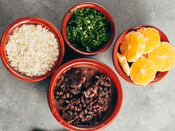 #realfoodmyway winner brazilian feijoada with rice, kale and orange slice