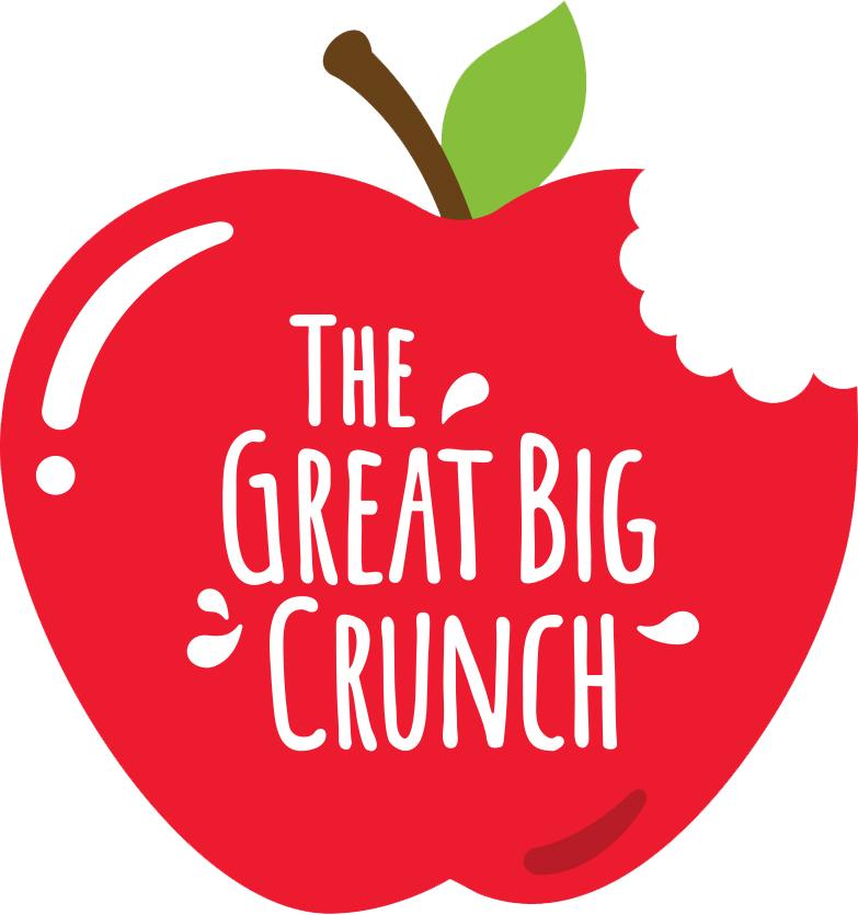 illustrated red apple with bite for great big crunch