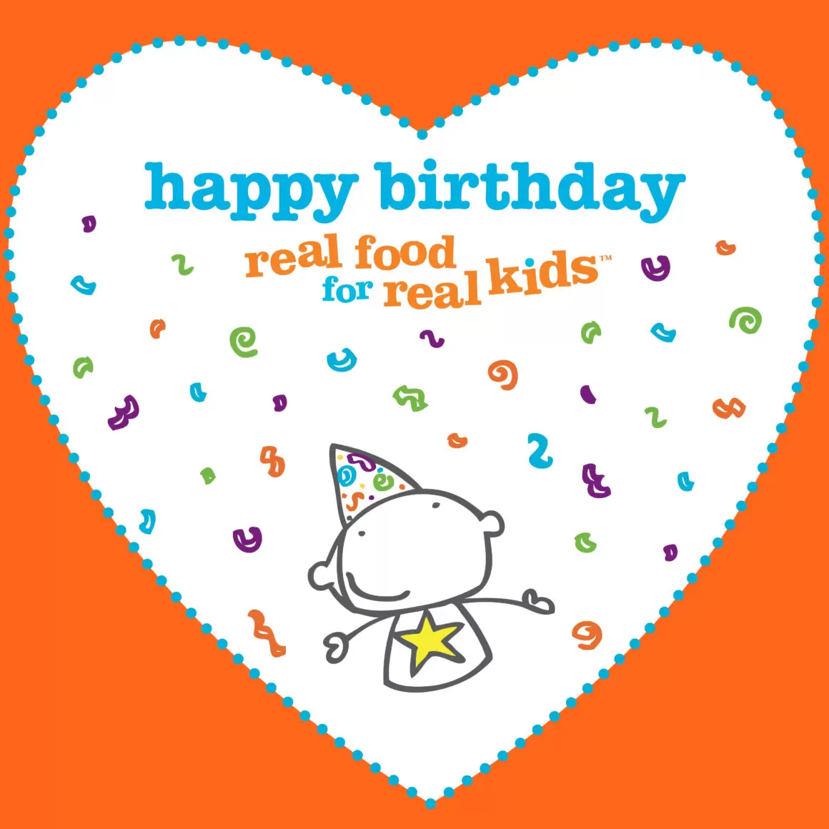 an illustration celebrating a happy 19th birthday to real food for real kids