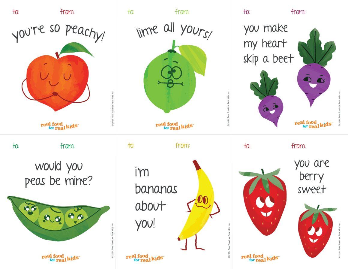 punny valentine's greeting cards from real food for real kids
