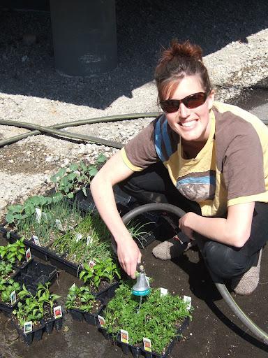 Woman smiling in front of RFRK garden