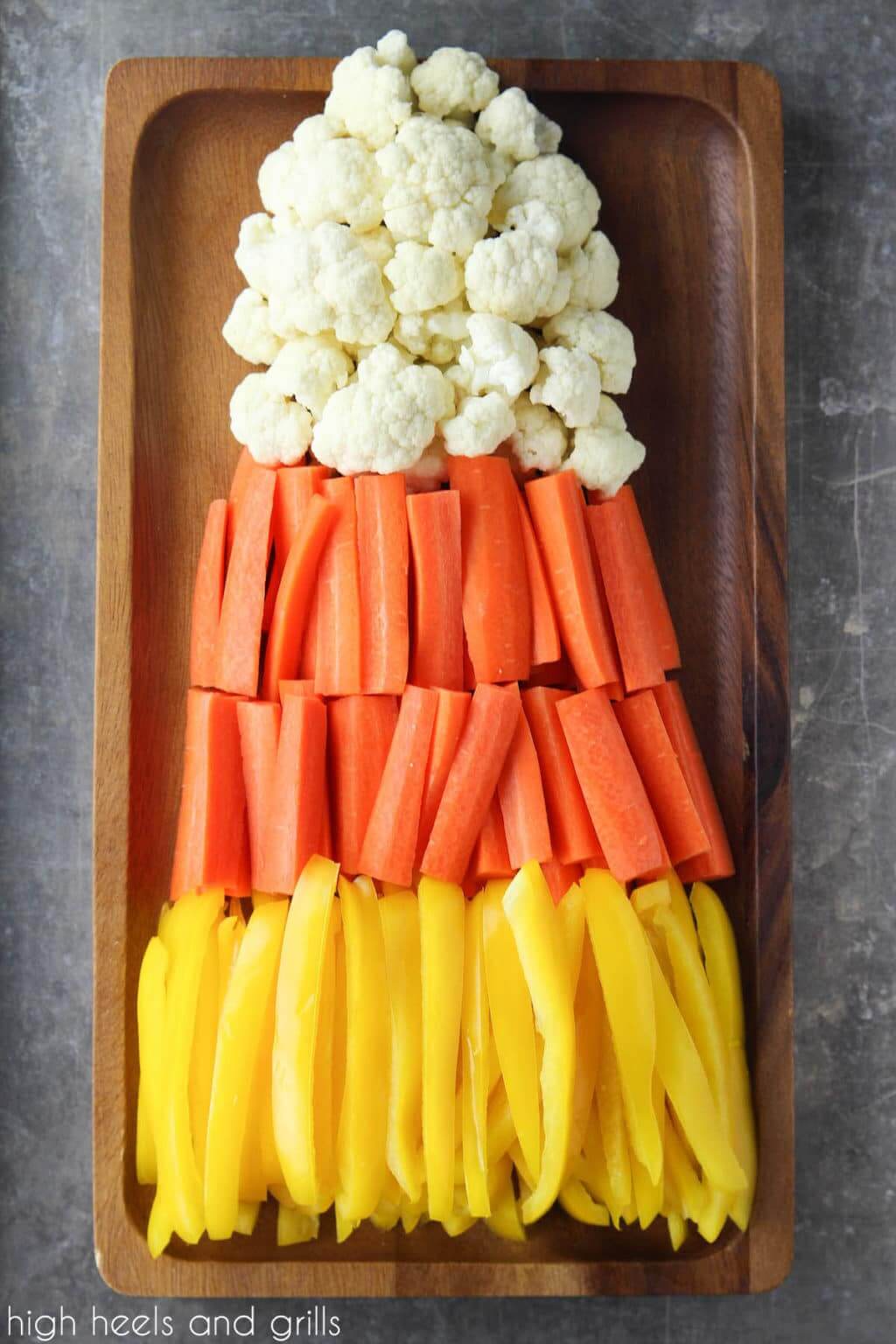 Candy Corn Halloween Veggie Tray 1