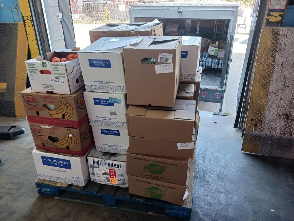 several boxes ready waiting to be donated for thanksgiving