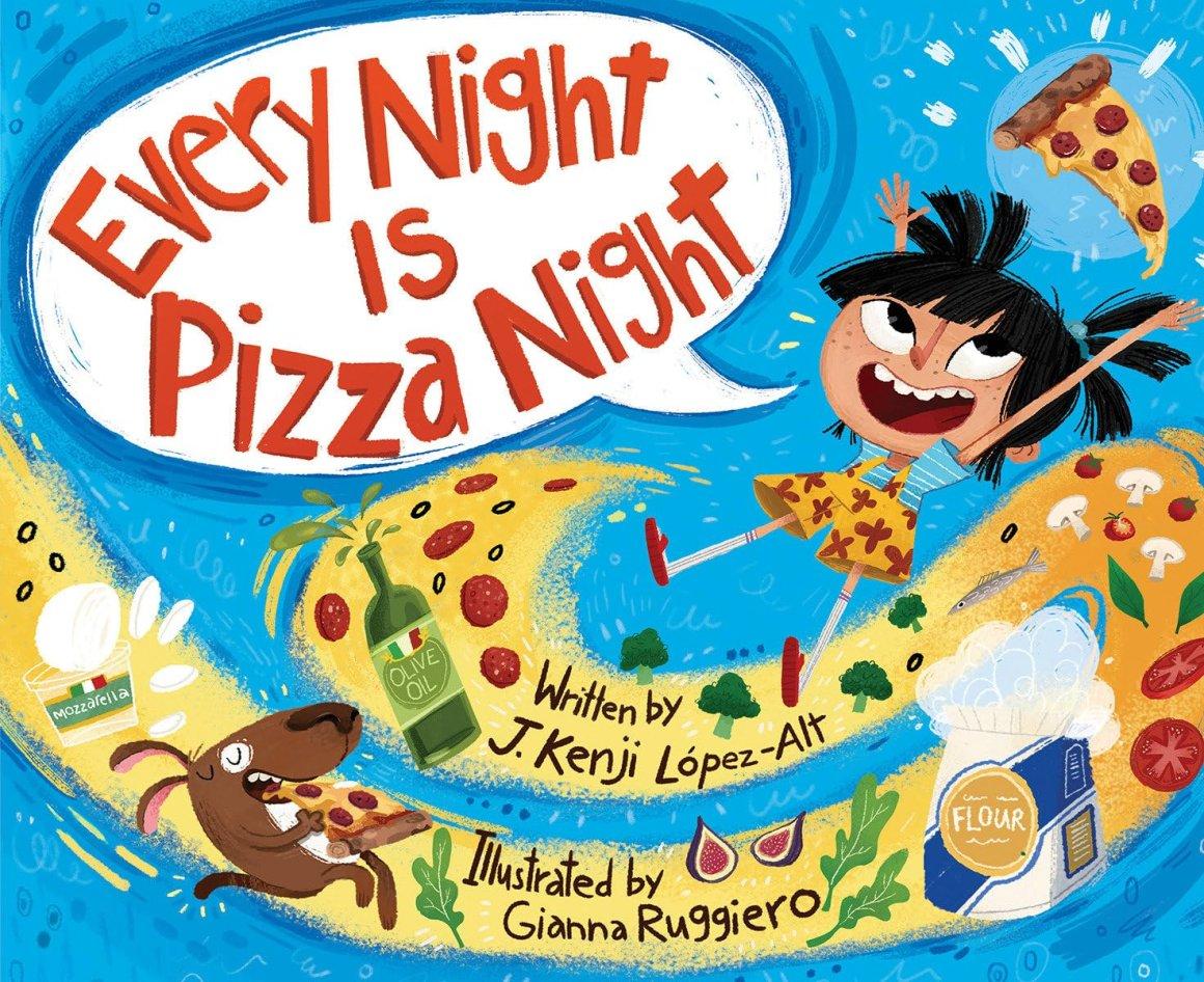 illustration of every night is pizza night written by j kenji lopez alt and illustrated by Gianna Ruggiero