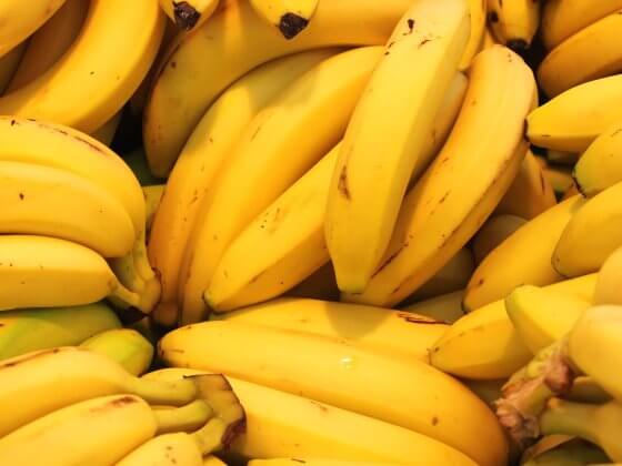 close up of bunches of bananas