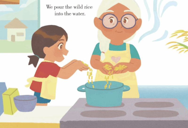 inside art illustration for kids book about food our ancestors' kitchen