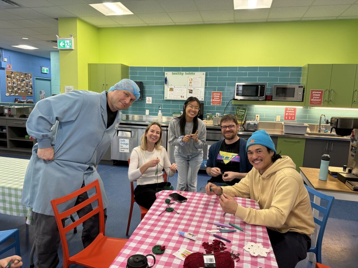 rfrk team enjoying crochet lunch and learn