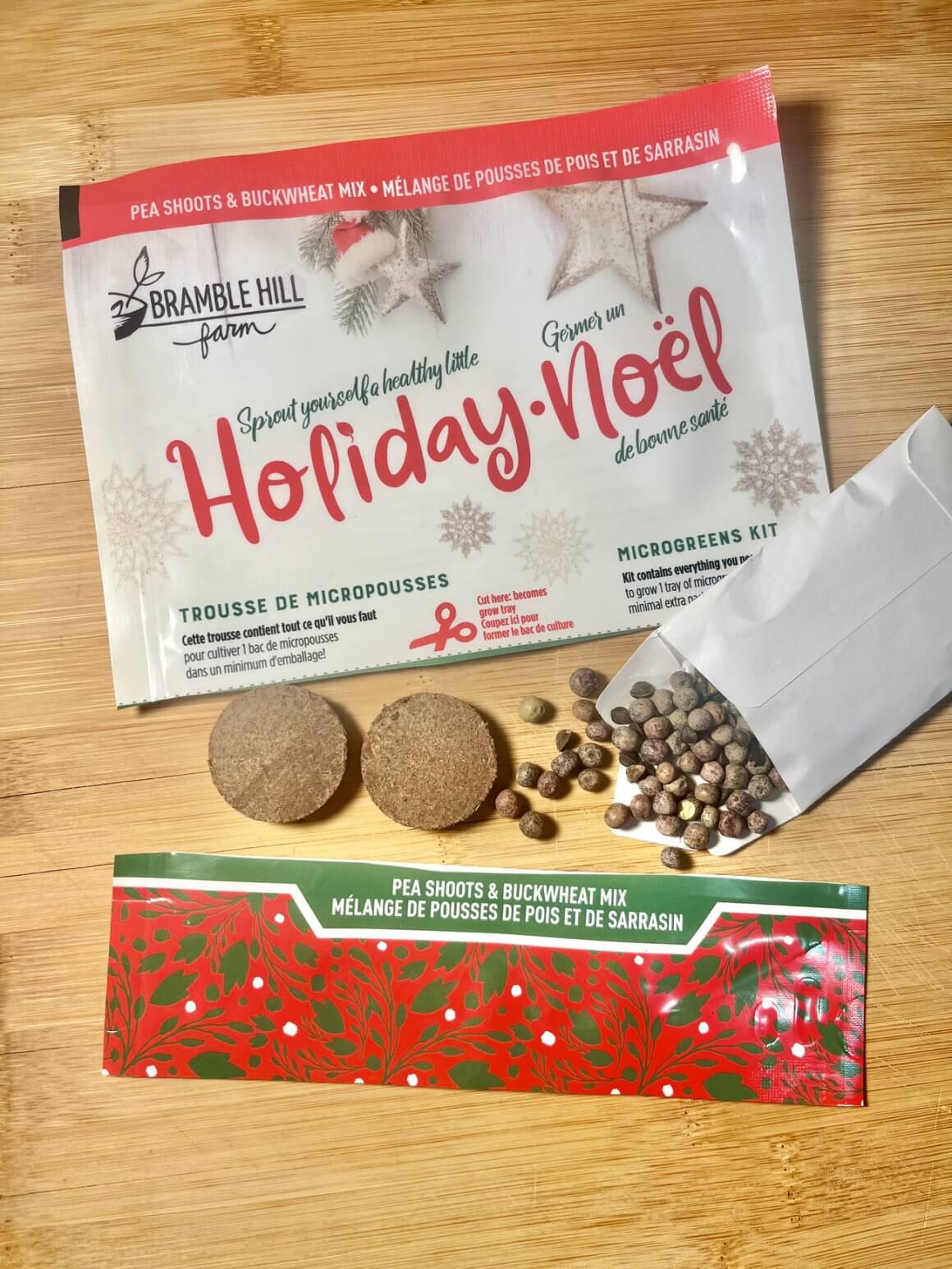 bramble hill farm microgreens! 1 holiday hit from bramble farm open to reveal grow trail and soil and seeds
