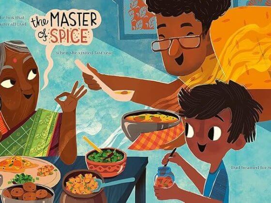 inside cover art for The Spice Box kids book
