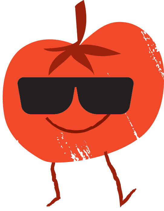 name my veggie buddies for a chance to WIN! 1 tommy tomato illustration